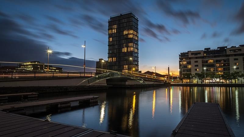 grand canal at sunset dublin ireland